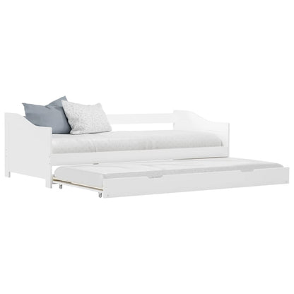 White Pinewood Pull-out Sofa Bed Frame 90x200 cm - No Mattress