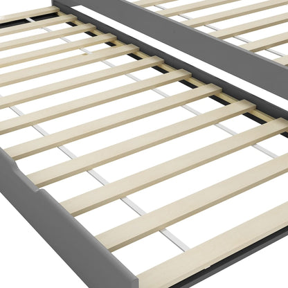 Grey Metal Pull-Out Sofa Bed Frame 90x200 cm - No Mattress