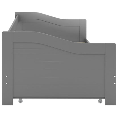 Grey Metal Pull-Out Sofa Bed Frame 90x200 cm - No Mattress