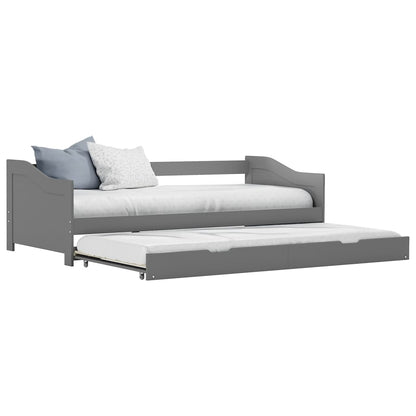 Grey Metal Pull-Out Sofa Bed Frame 90x200 cm - No Mattress