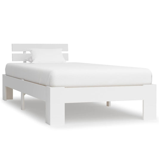 Solid Pine Wood White Bed Frame 90x200 cm - Mattress Excluded