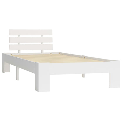 White Solid Pine Wood Bed Frame 100x200 cm - No Mattress Included