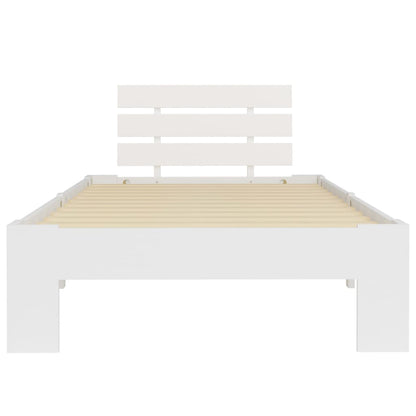 White Solid Pine Wood Bed Frame 100x200 cm - No Mattress Included