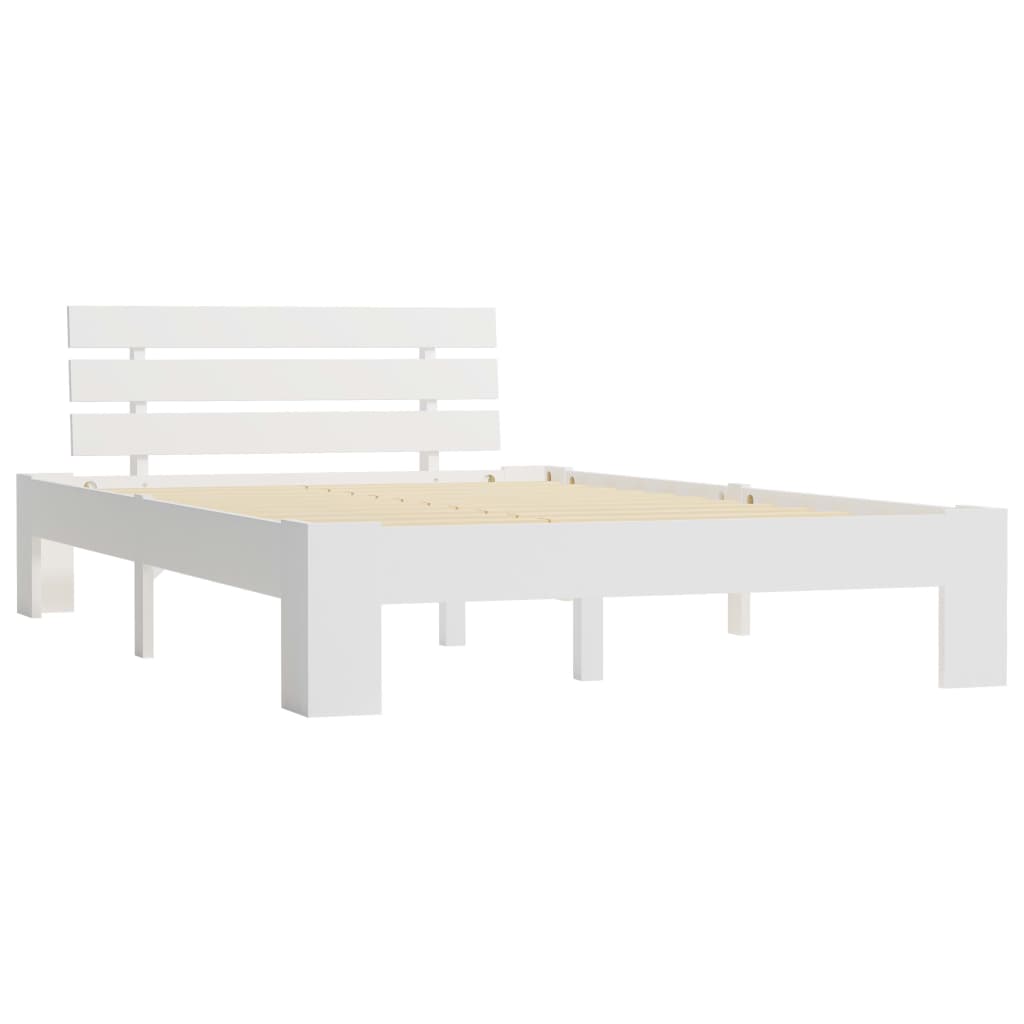 White Solid Pine Wood Bed Frame 120x200 cm - No Mattress Included