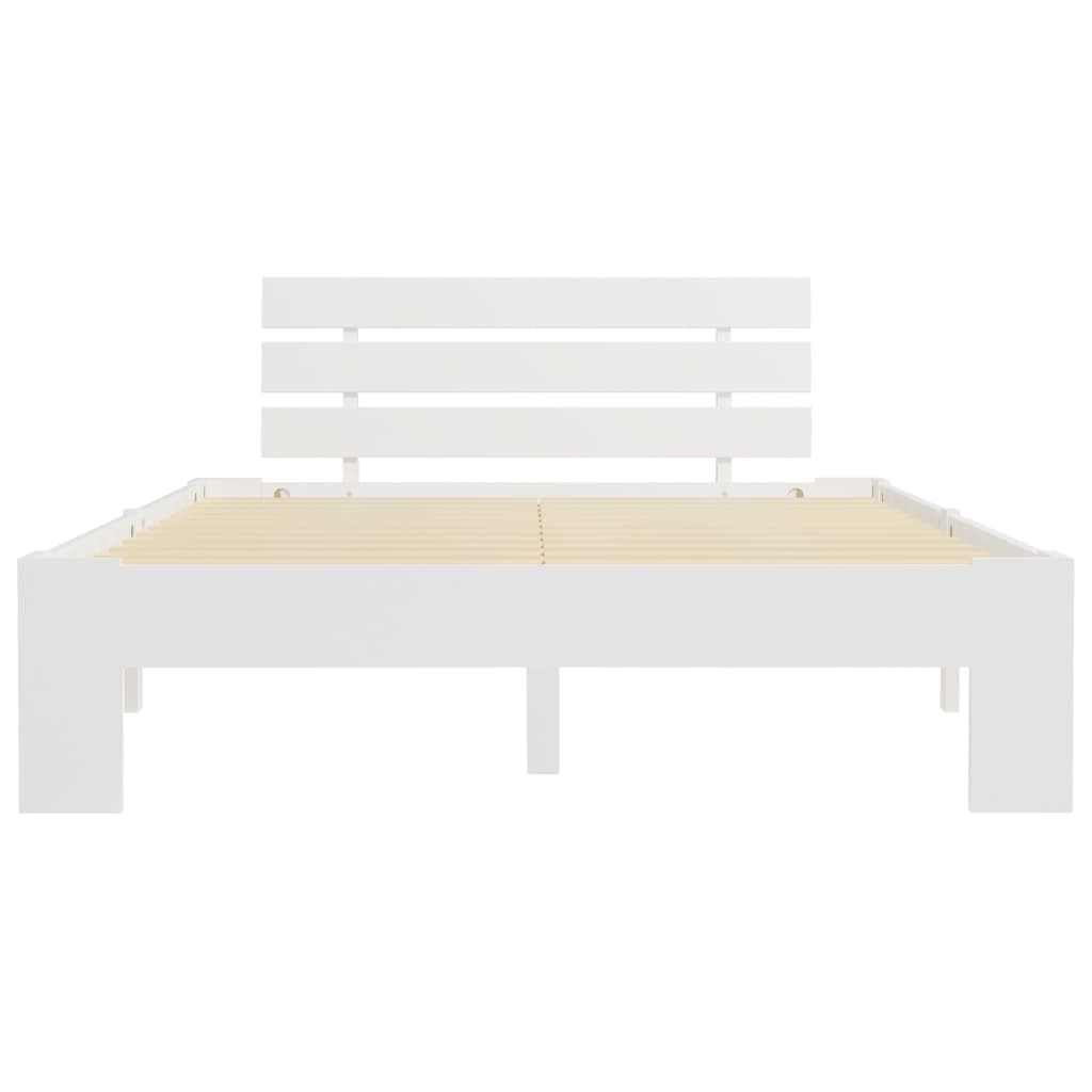 White Solid Pine Wood Bed Frame 120x200 cm - No Mattress Included