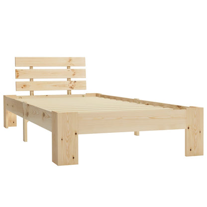Solid Pine Wood Bed Frame 90x200 cm - Natural Finish