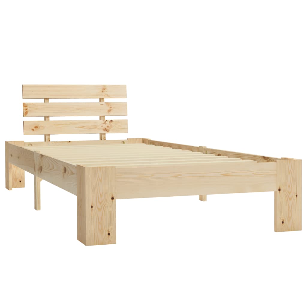 Solid Pine Wood Bed Frame, 100x200 cm - No Mattress Included