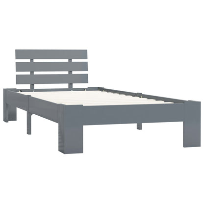 Solid Pine Wood Grey Bed Frame - 100x200 cm, No Mattress Included