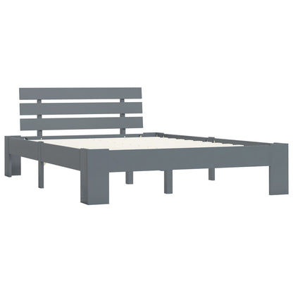 Solid Pine Wood Grey Bed Frame - 120x200 cm (Mattress Not Included)