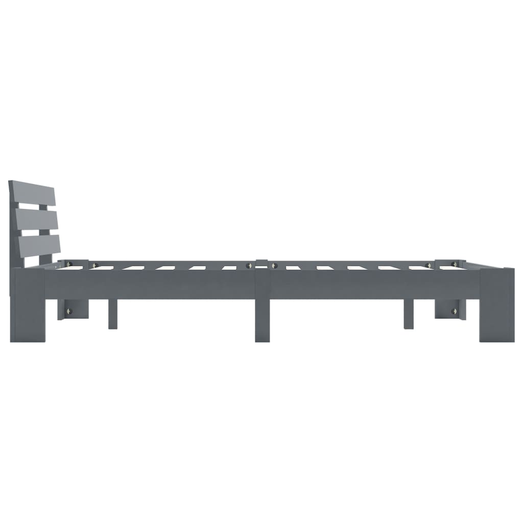 Solid Pine Wood Grey Bed Frame - 120x200 cm (Mattress Not Included)