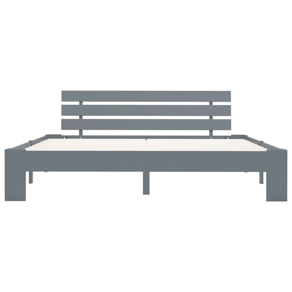 Grey Solid Pine Wood Super King Bed Frame 180x200 cm