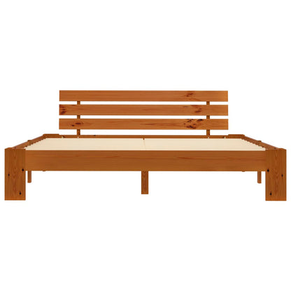 Solid Pine Bed Frame, Honey Brown, 160x200cm - No Mattress
