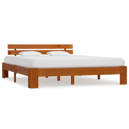 Solid Pine Bed Frame 180x200cm, Honey Brown – No Mattress Included