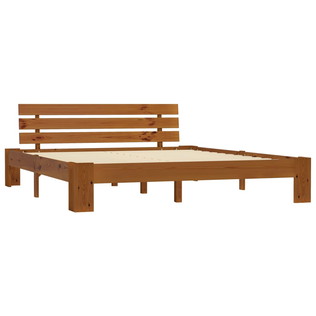 Solid Pine Bed Frame 180x200cm, Honey Brown – No Mattress Included