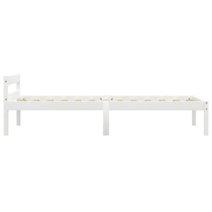 White Solid Pine Wood Bed Frame 90x200 cm - Mattress Not Included