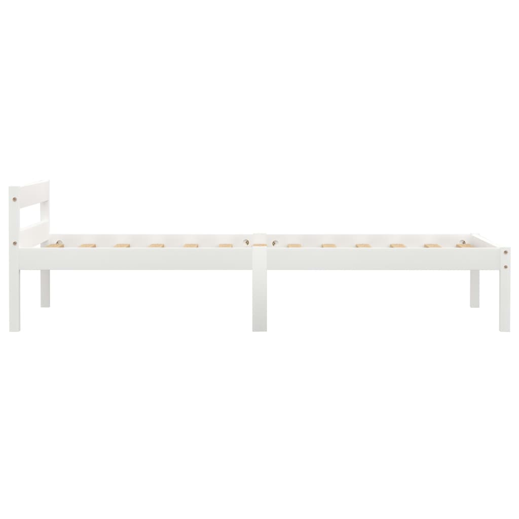 White Solid Pine Wood Bed Frame 100x200 cm - No Mattress Included