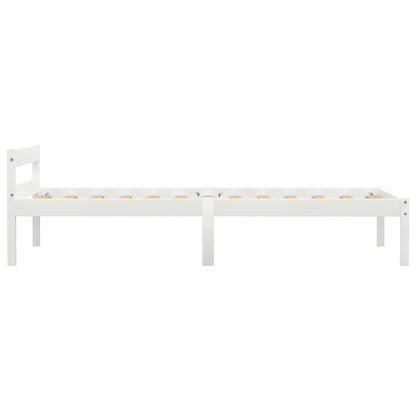 White Solid Pine Wood Bed Frame 100x200 cm - No Mattress Included