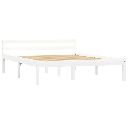White Solid Pine Wood Bed Frame 140x200 cm - No Mattress Included