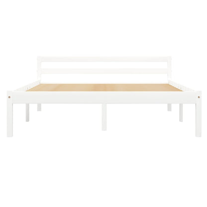 White Solid Pine Wood Bed Frame 140x200 cm - No Mattress Included