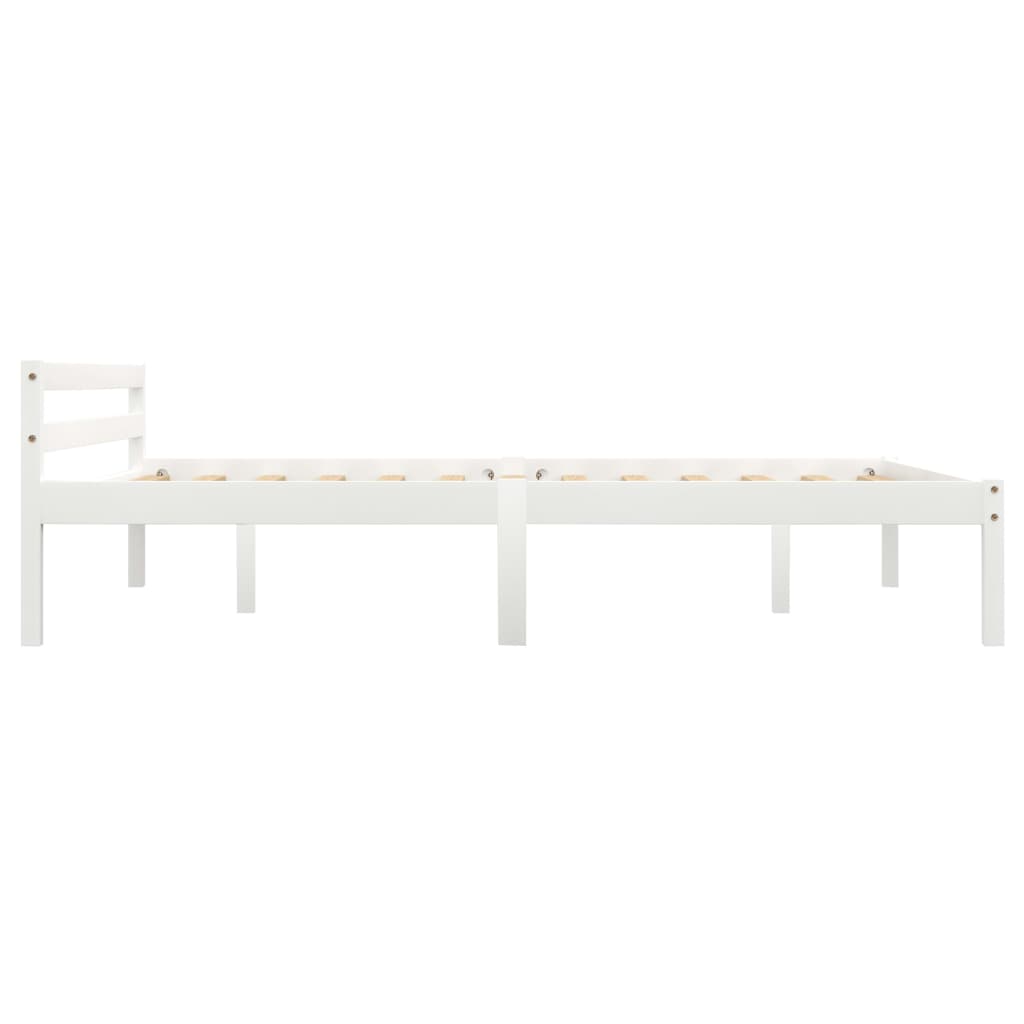 White Solid Pine Wood Bed Frame 140x200 cm - No Mattress Included