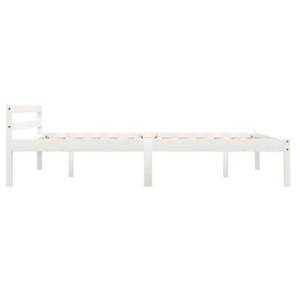 White Solid Pine Wood Bed Frame 140x200 cm - No Mattress Included
