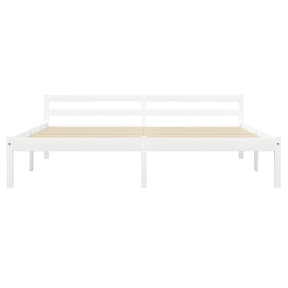 White Solid Pine Wood Super King Bed Frame 180x200 cm