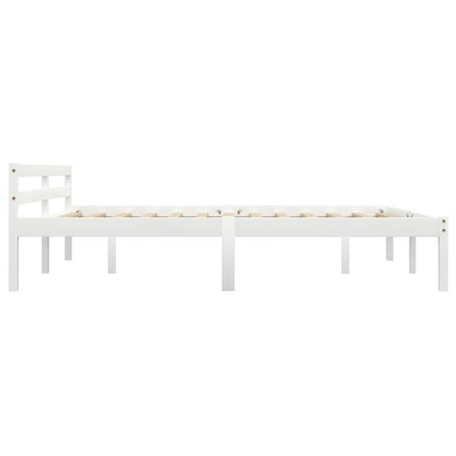 White Solid Pine Wood Super King Bed Frame 180x200 cm