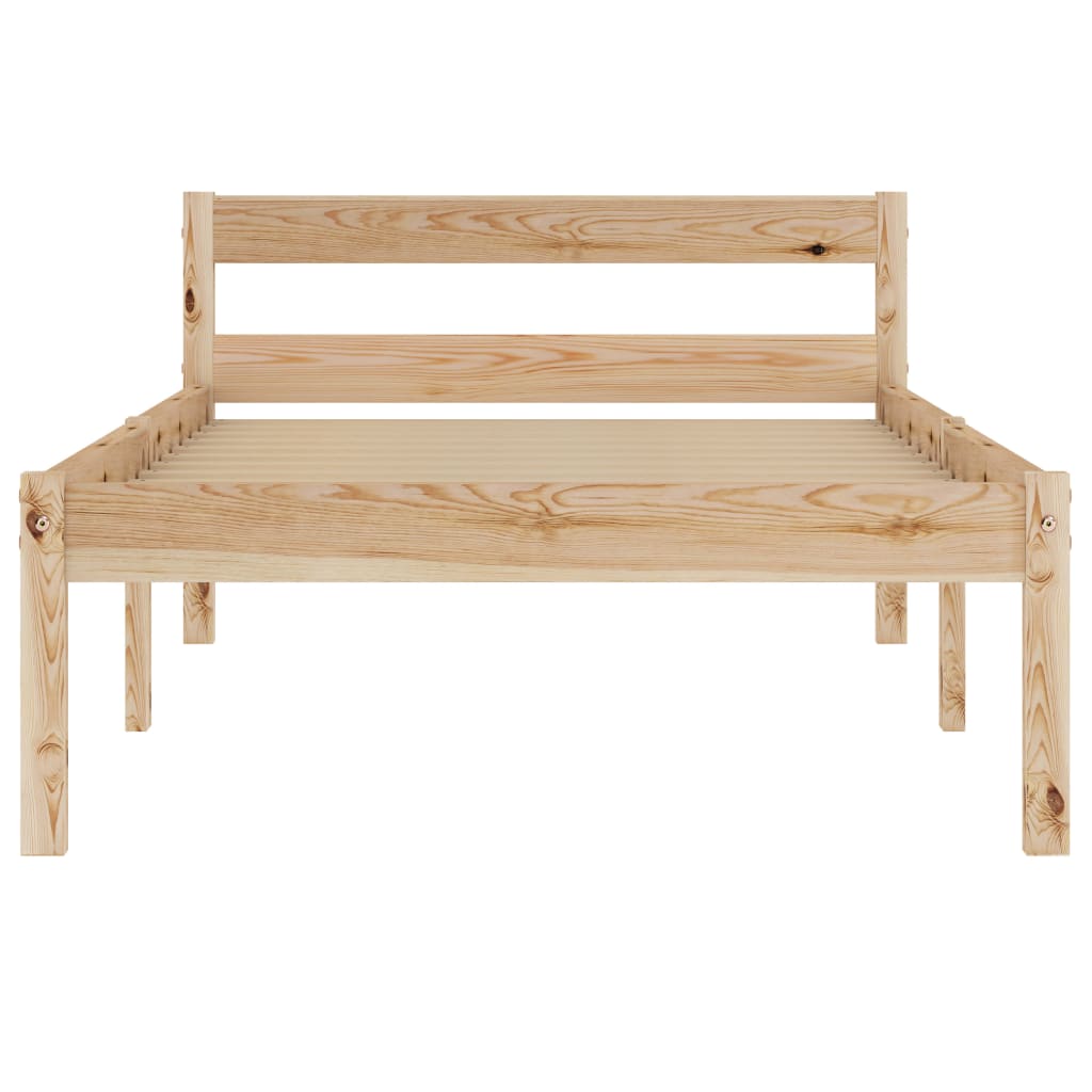 Solid Pine Wood Bed Frame, 100x200 cm - No Mattress Included