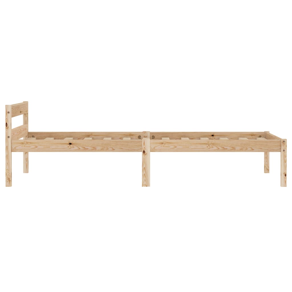 Solid Pine Wood Bed Frame, 100x200 cm - No Mattress Included