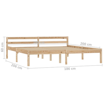 Solid Pine Wood Bed Frame Super King 180x200 cm - No Mattress