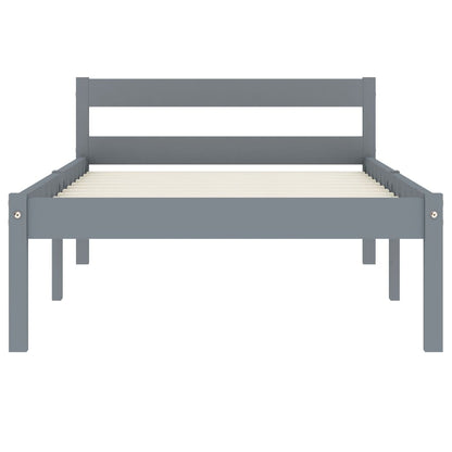 Grey Solid Pine Wood Bed Frame 90x200 cm - Sturdy & Stylish