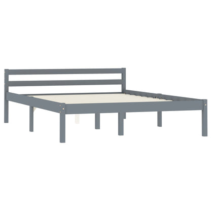 Solid Pine Wood Bed Frame - Grey, 120x200 cm, No Mattress