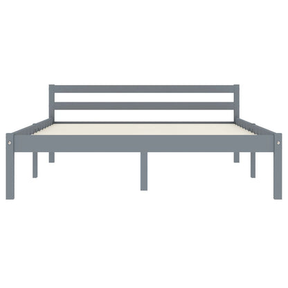 Solid Pine Wood Bed Frame - Grey, 120x200 cm, No Mattress