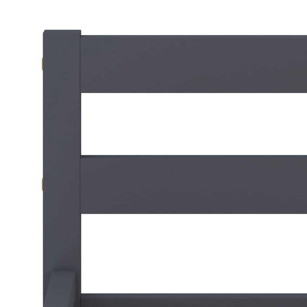 Solid Pine Wood Grey Bed Frame 160x200 cm - Mattress Not Included