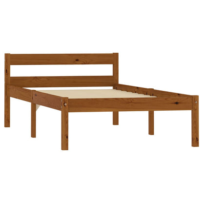 Solid Pine Wood Bed Frame 100x200cm - Honey Brown Finish