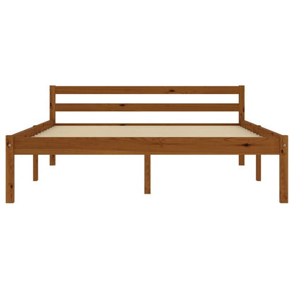 Solid Pine Wood Bed Frame - Honey Brown, 120x200cm, Mattress Not Included