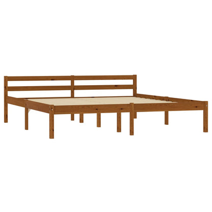 Honey Brown Solid Pine Wood Bed Frame 160x200cm - No Mattress