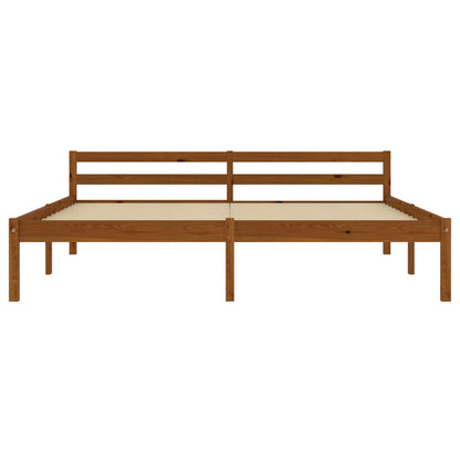 Honey Brown Solid Pine Wood Bed Frame 160x200cm - No Mattress