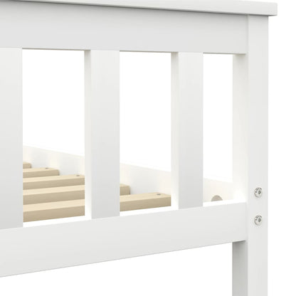 White Solid Pinewood Bed Frame Super King 180x200 cm