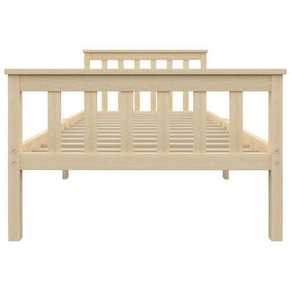 Solid Pinewood Bed Frame 100x200 cm - Natural Finish (No Mattress)