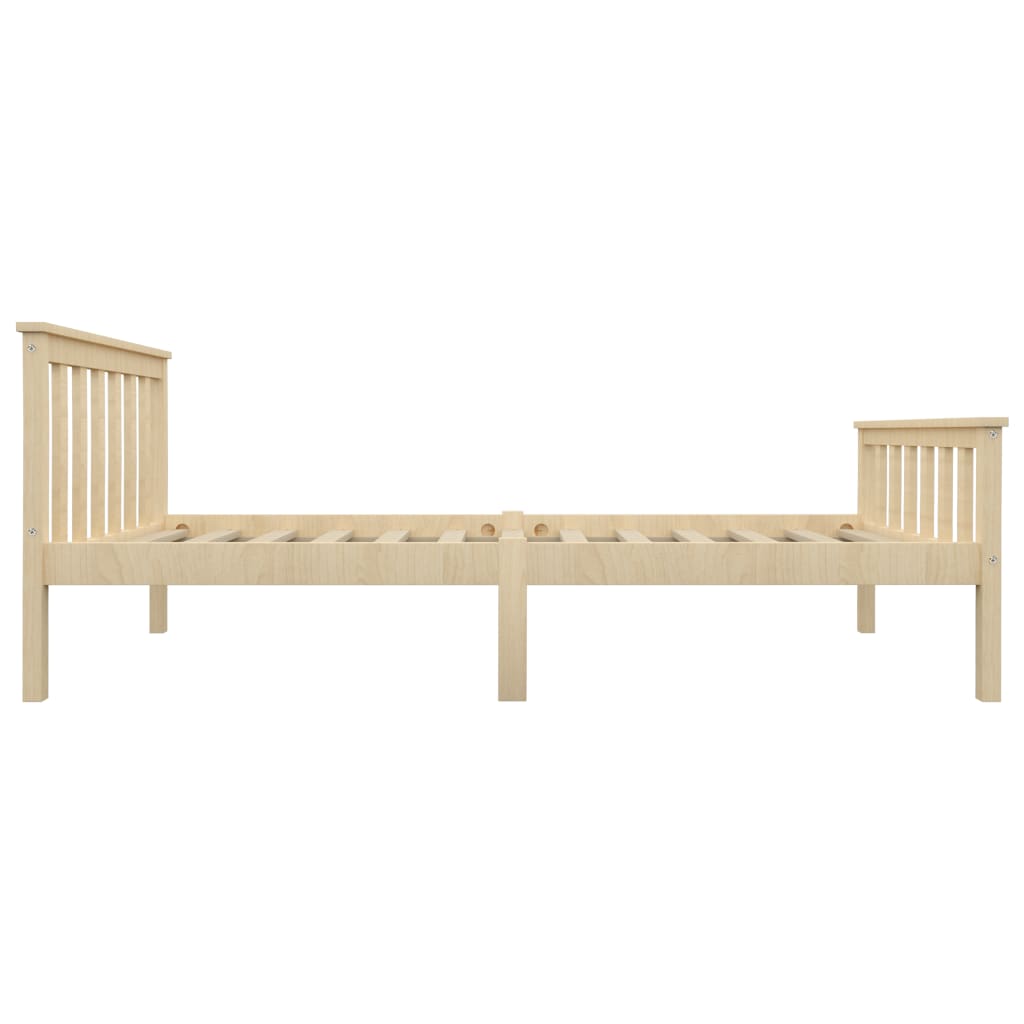 Solid Pinewood Bed Frame 100x200 cm - Natural Finish (No Mattress)