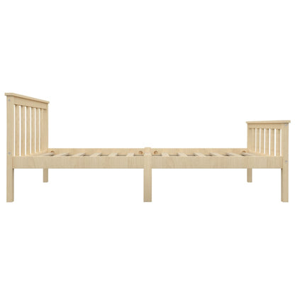 Solid Pinewood Bed Frame 100x200 cm - Natural Finish (No Mattress)