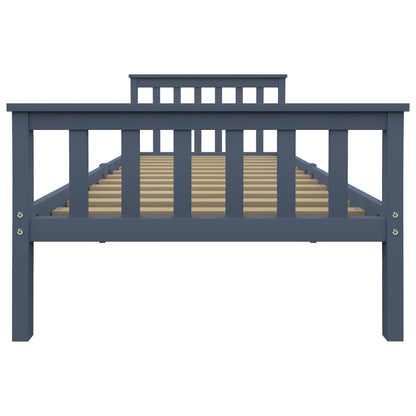Solid Pinewood Grey Bed Frame 100x200 cm - Sturdy & Stylish