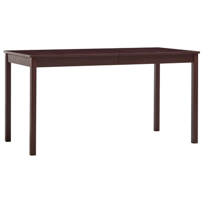 Dark Brown Pinewood Dining Table 140x70x73 cm