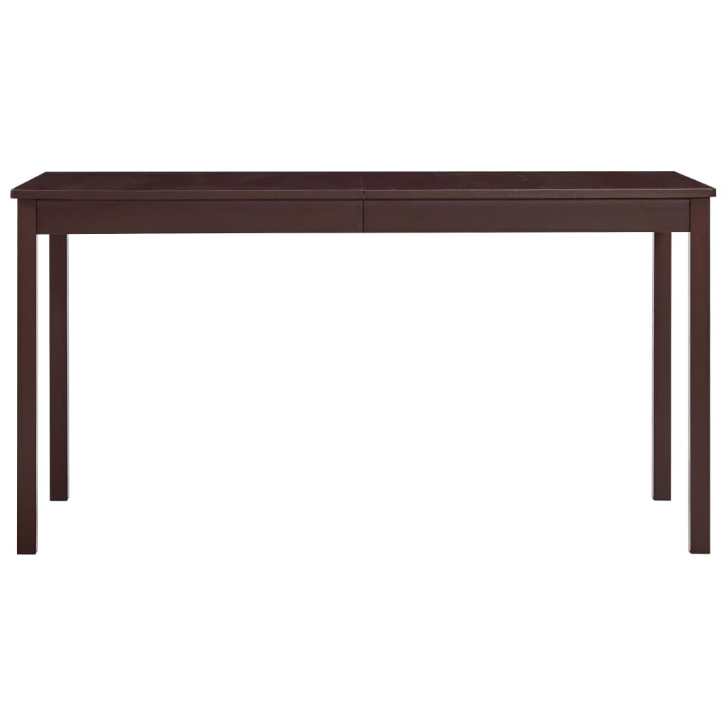 Dark Brown Pinewood Dining Table 140x70x73 cm
