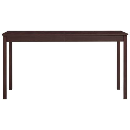 Dark Brown Pinewood Dining Table 140x70x73 cm