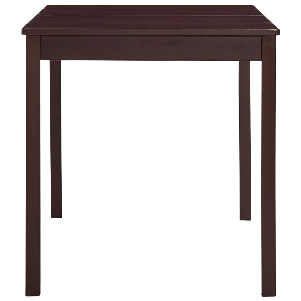 Dark Brown Pinewood Dining Table 140x70x73 cm