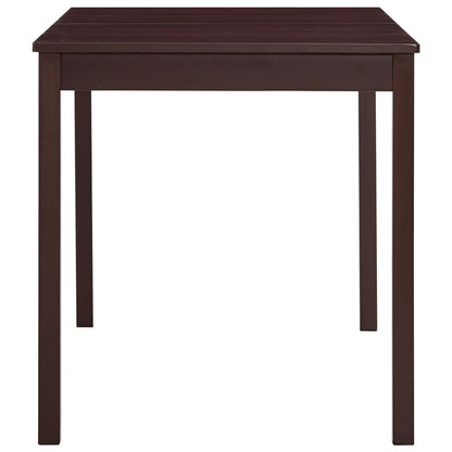 Dark Brown Pinewood Dining Table 140x70x73 cm