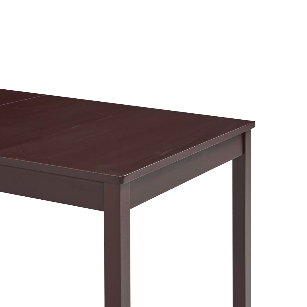 Dark Brown Pinewood Dining Table 140x70x73 cm