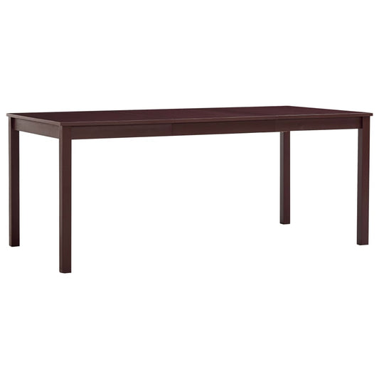 Dark Brown Pinewood Dining Table 180x90x73 cm